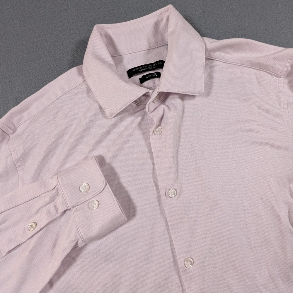 John Varvatos U.S.A. Button Down Shirt Mens 15.5 32/33 Pink Slim Fit DJ709W1B